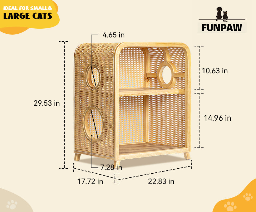 Semi-encosed rattan cat bed