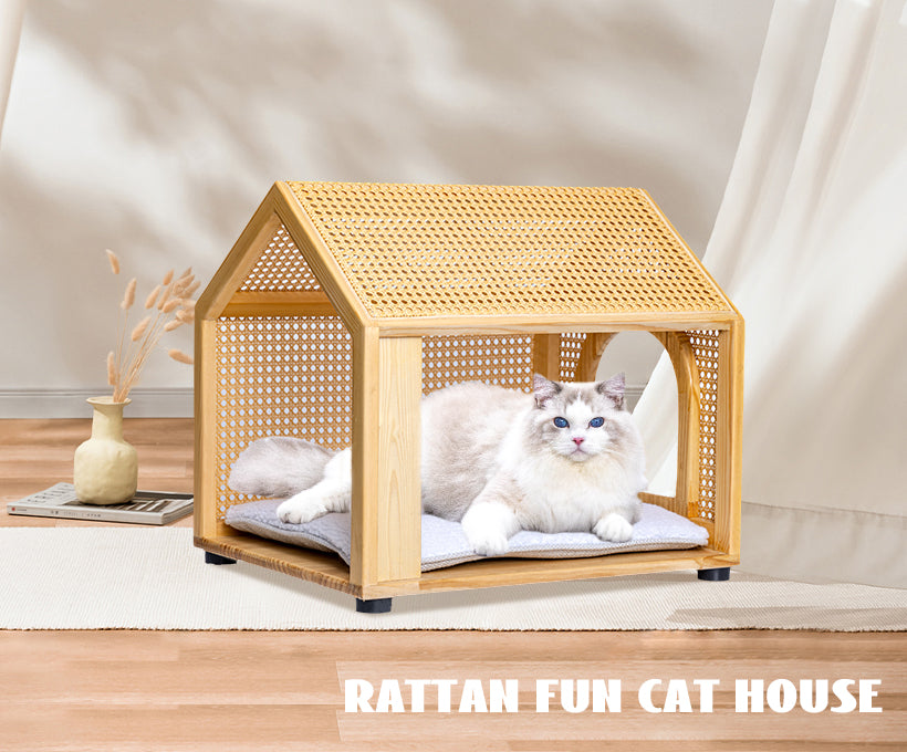 Solid Wood Cat House