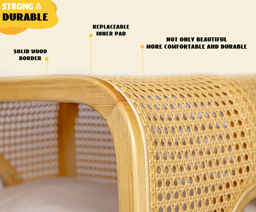 Semi-encosed rattan cat bed