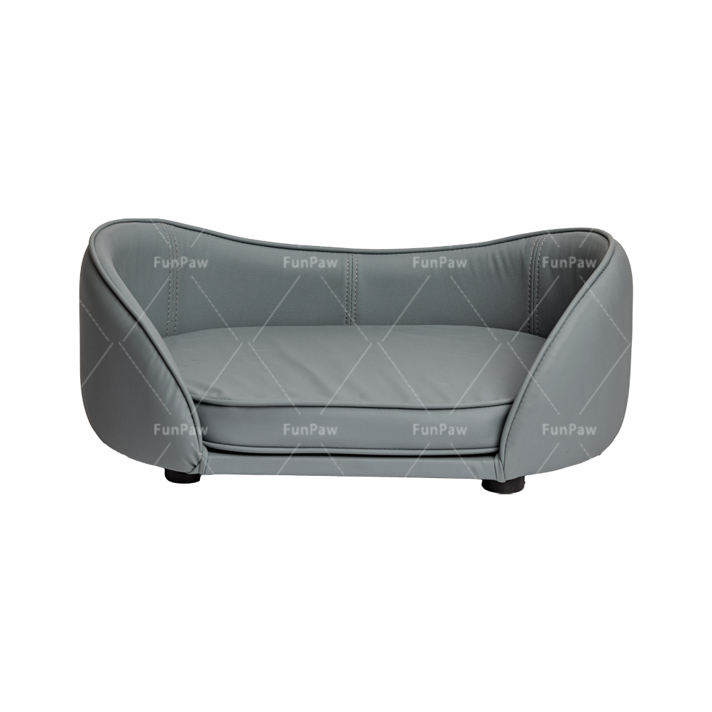 M-shaped blue-gray sofa