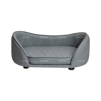 M-shaped blue-gray sofa